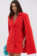 A LA MODE MINI BLAZER DRESS IN RED
