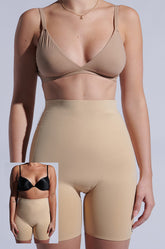 TITSY TUMMY TUCK SHORTS IN TAN