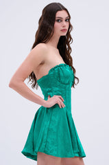 QUEEN OF IT ALL PRINTED SATIN MINI DRESS