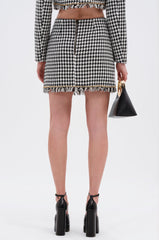 INVITE ONLY CHAIN TRIM MINI SKIRT