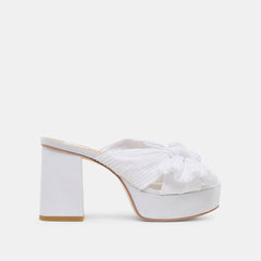 BLARE HEELS WHITE SATIN - re:vita