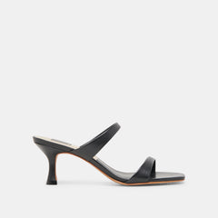 GENORA WIDE HEELS BLACK LEATHER - re:vita