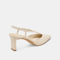 GINAY HEELS BONE LEATHER