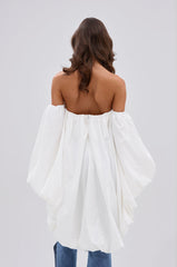 MELANI OFF THE SHOULDER HIGH LOW BLOUSE