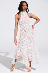 IT FACTOR MESH MAXI DRESS IN PINK