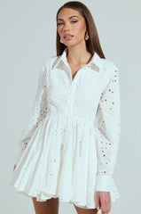 THE IT GIRL MINI DRESS IN EYELET