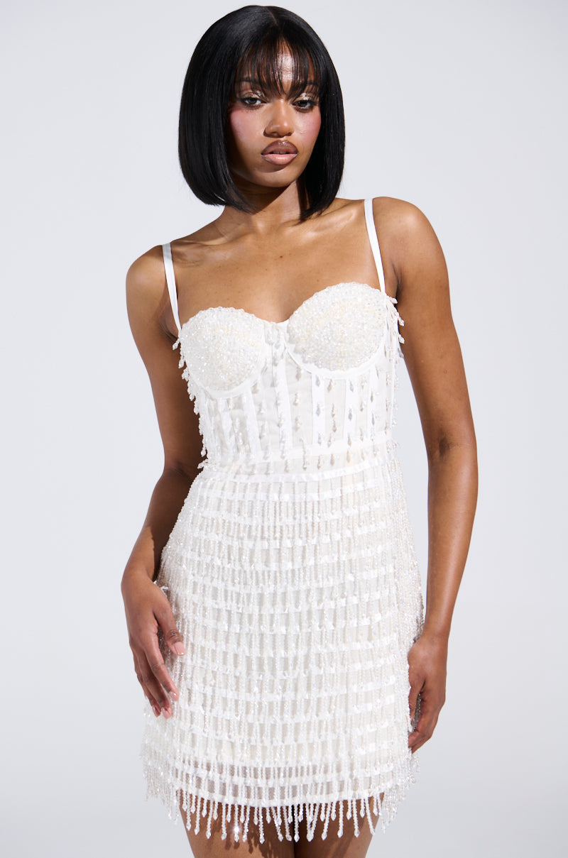 SHOW STOPPER BEADED MINI DRESS
