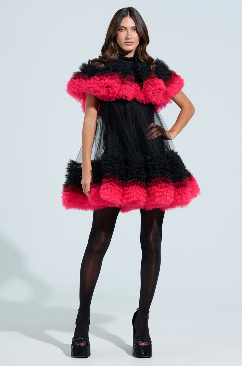 ONLY ME OMBRE TULLE MINI DRESS