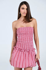CENTRAL PARK GINGHAM MINI DRESS