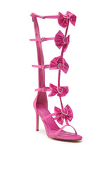 AZALEA WANG AERIN FUCHSIA GLADIATOR BOW SANDAL STILETTO