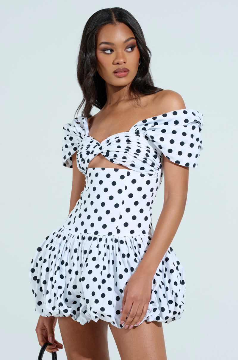 CUTEST ONE AT THE FUNCTION POLKA DOT MINI DRESS