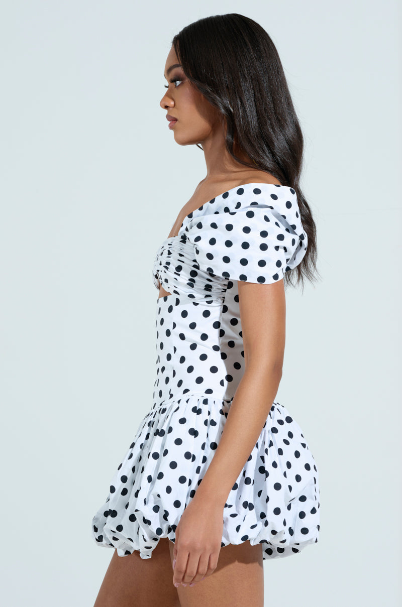 CUTEST ONE AT THE FUNCTION POLKA DOT MINI DRESS