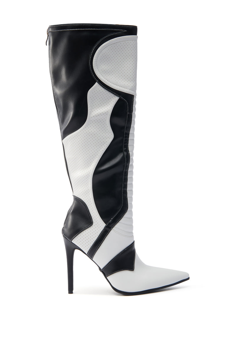 AZALEA WANG RODRIGO BLACK AND WHITE BOOT STILETTO