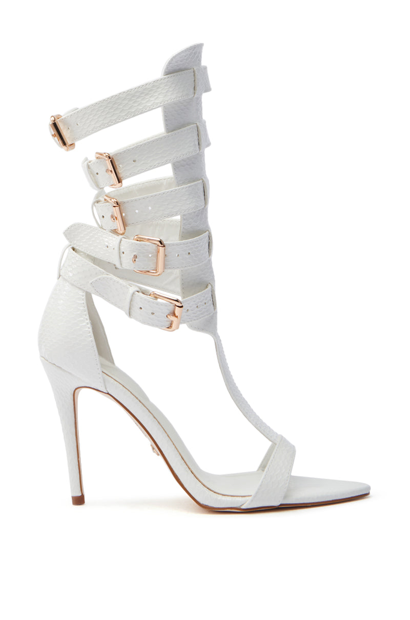 AZALEA WANG CHERELL WHITE GLADIATOR SANDAL STILETTO