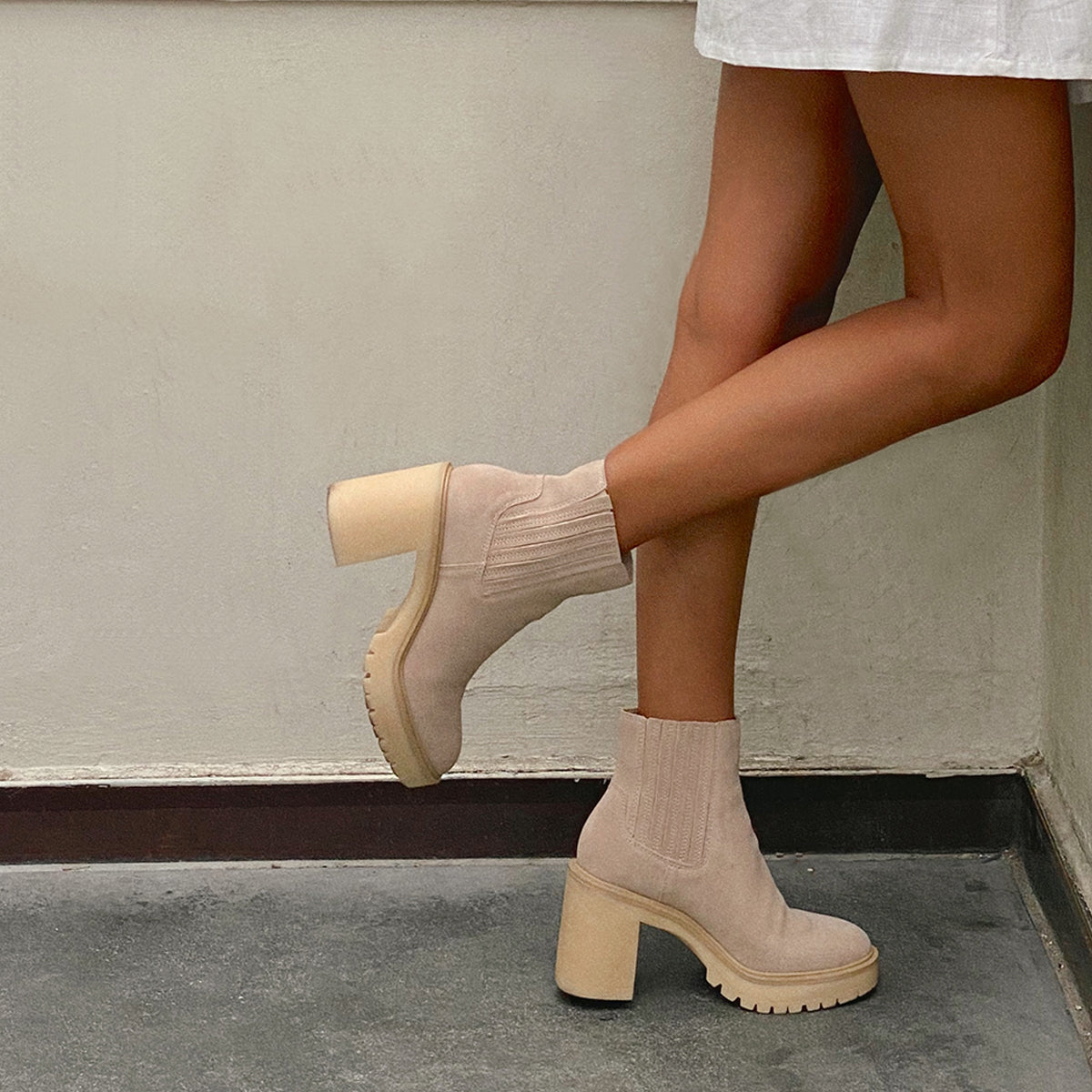 CASTER H2O BOOTIES DUNE SUEDE - re:vita
