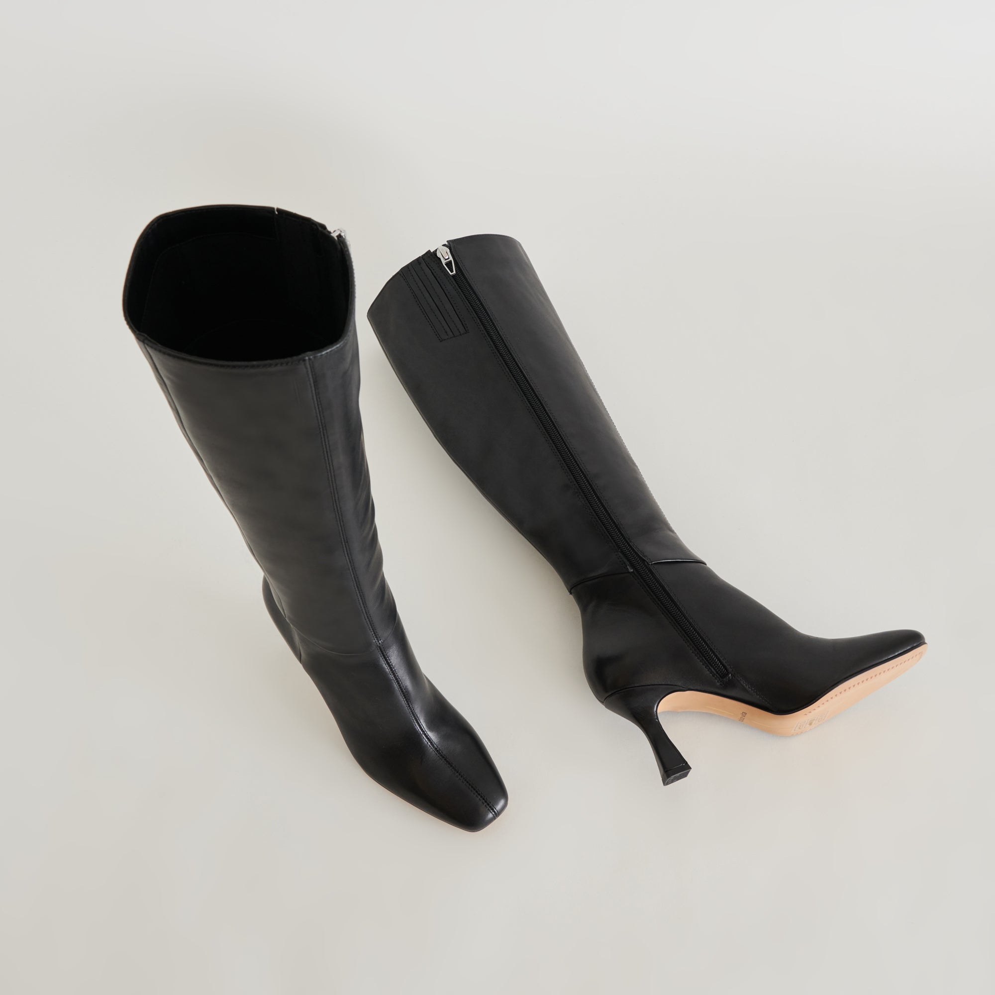 GYRA EXTRA WIDE CALF BOOTS BLACK LEATHER - re:vita