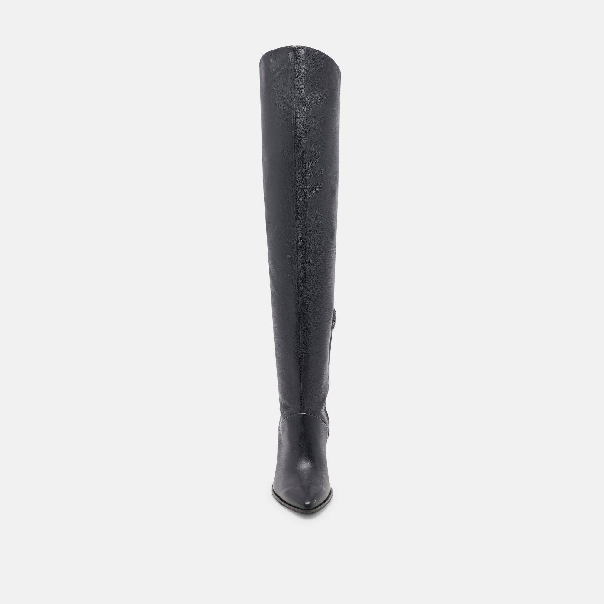 LUPIN WIDE CALF BOOTS BLACK LEATHER