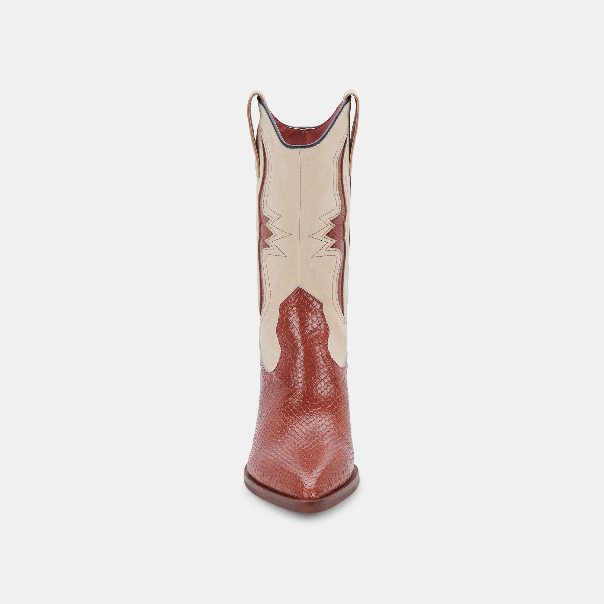 SUZZY BOOTS BROWN EMBOSSED LEATHER - re:vita