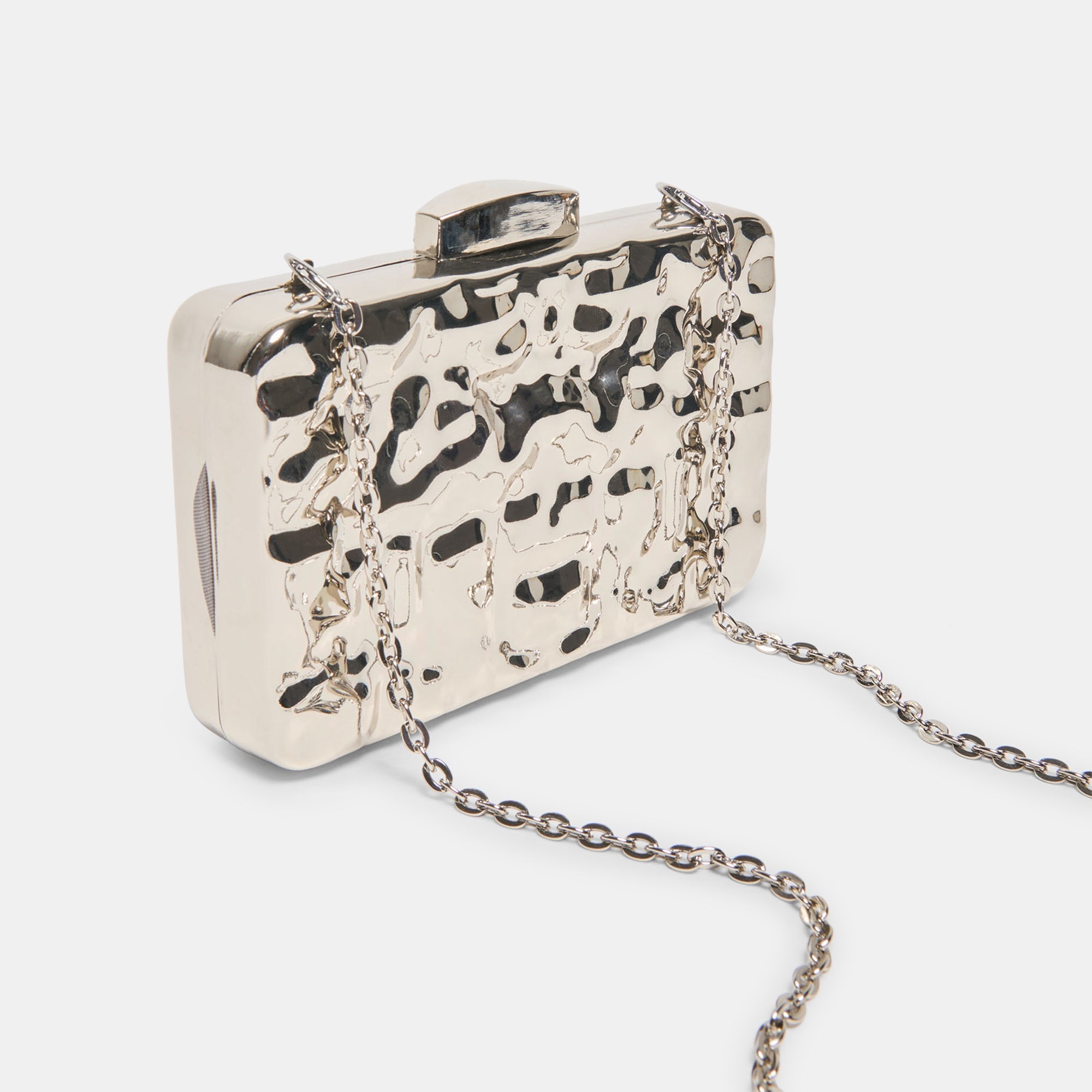 DELIA CLUTCH SILVER METAL