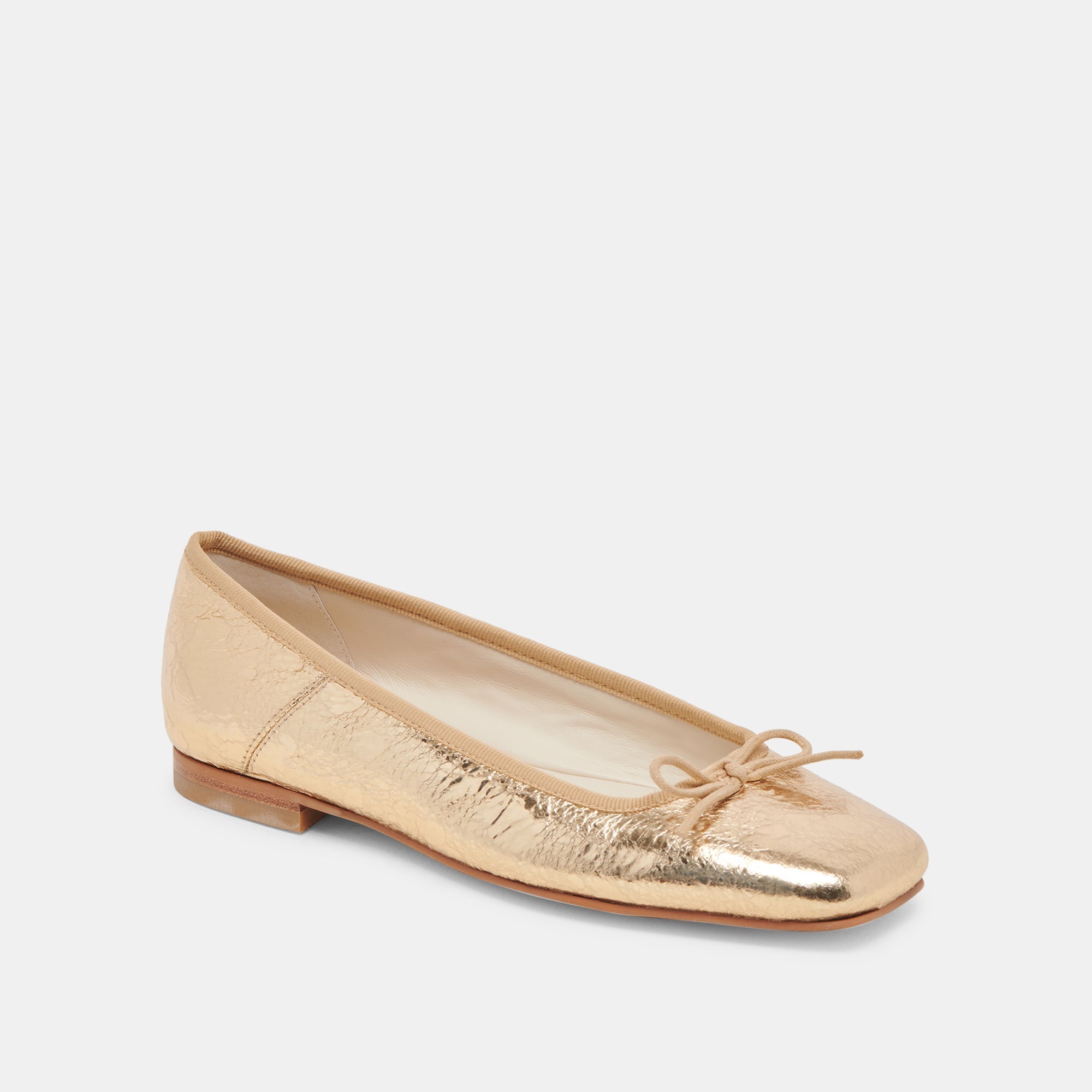 ANISA BALLET FLATS GOLD DISTRESSED LEATHER - re:vita