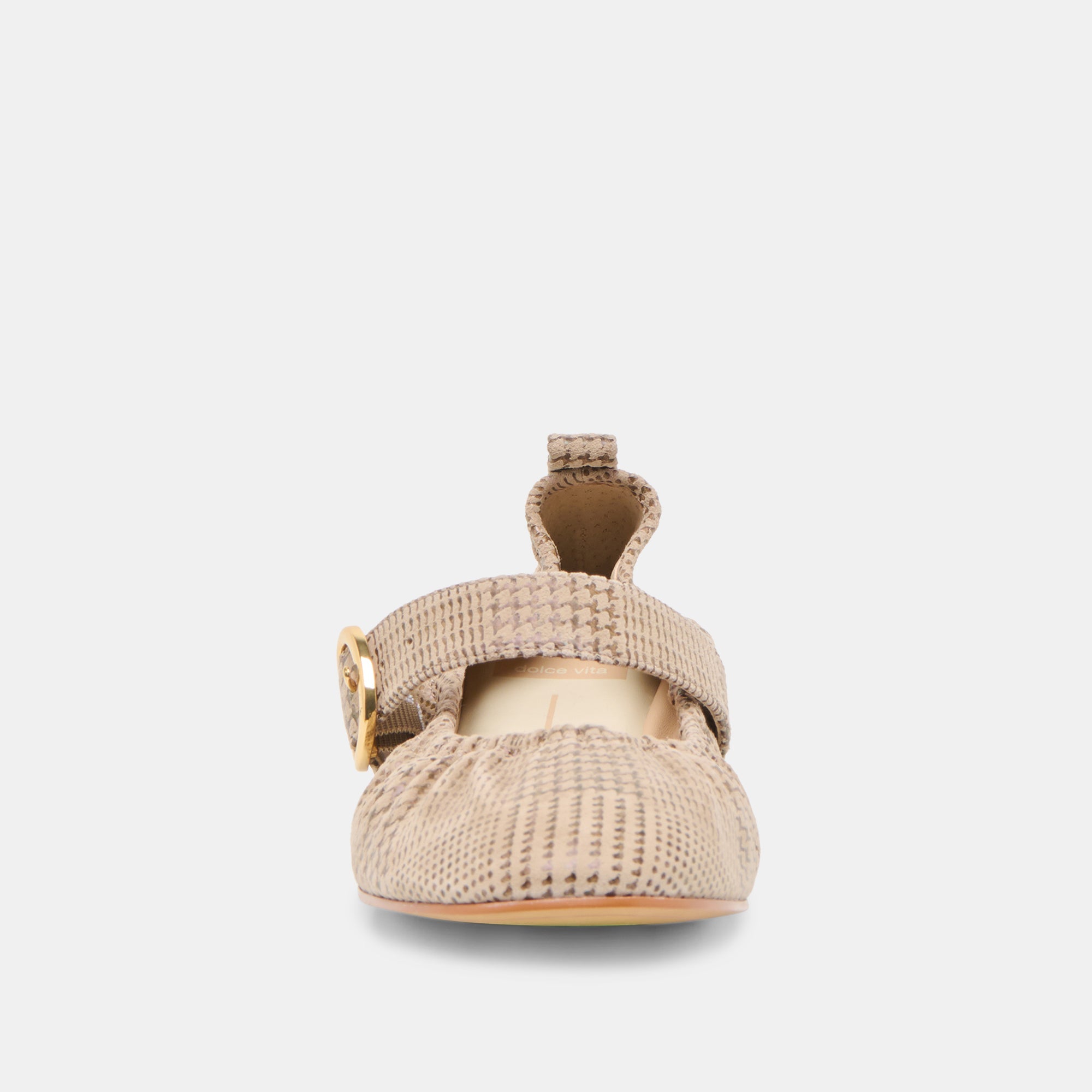 CAELY BALLET FLATS HERRINGBONE PRINTED SUEDE