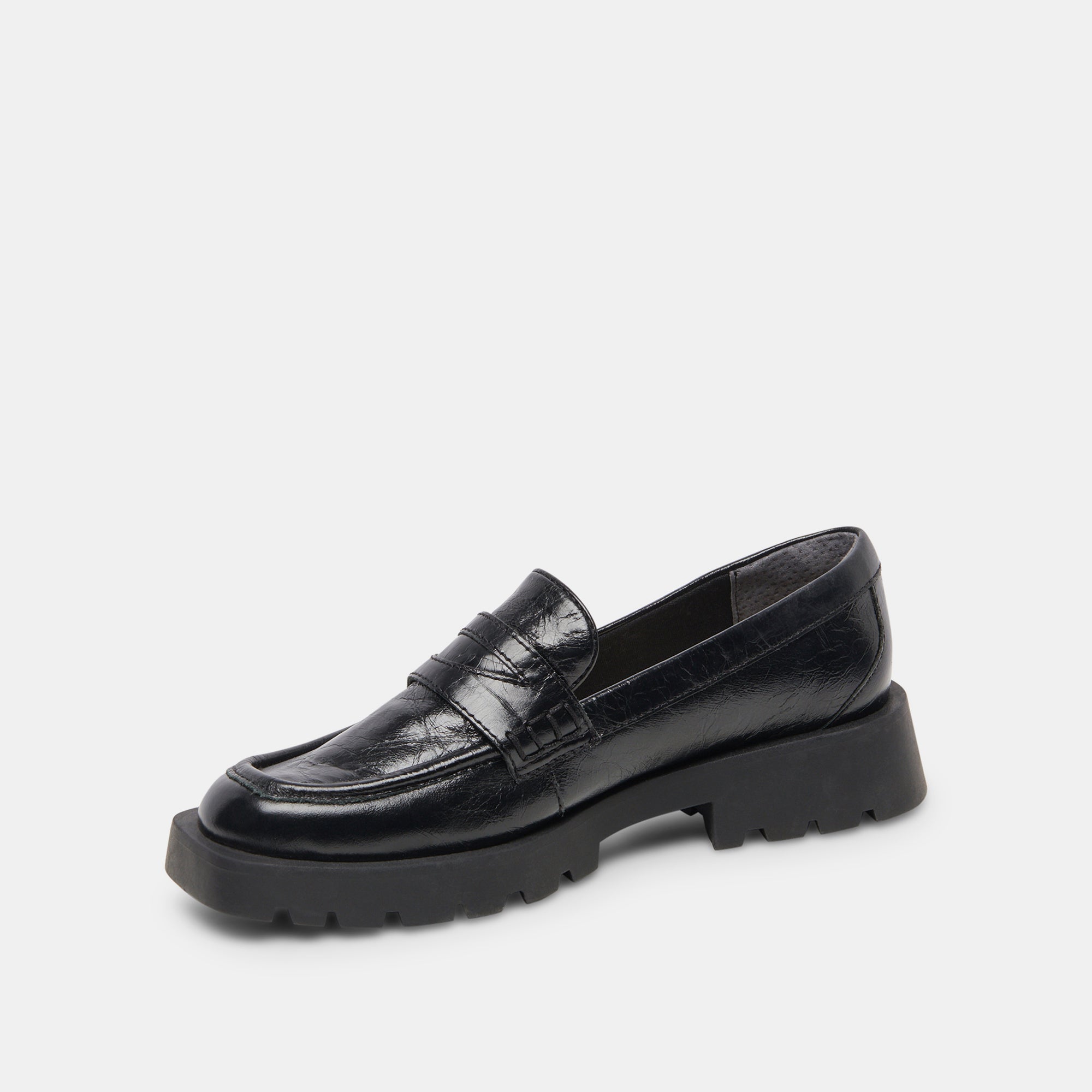 ELIAS WIDE FLATS ONYX CRINKLE PATENT - re:vita
