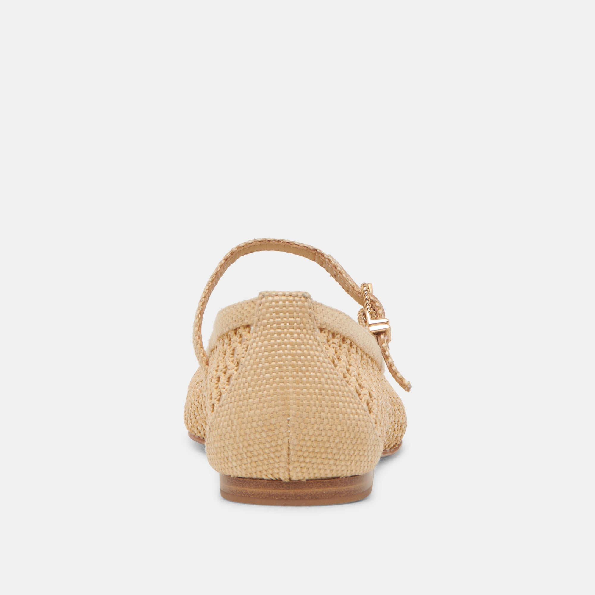 REYES WIDE BALLET FLATS LT NATURAL WOVEN RAFFIA
