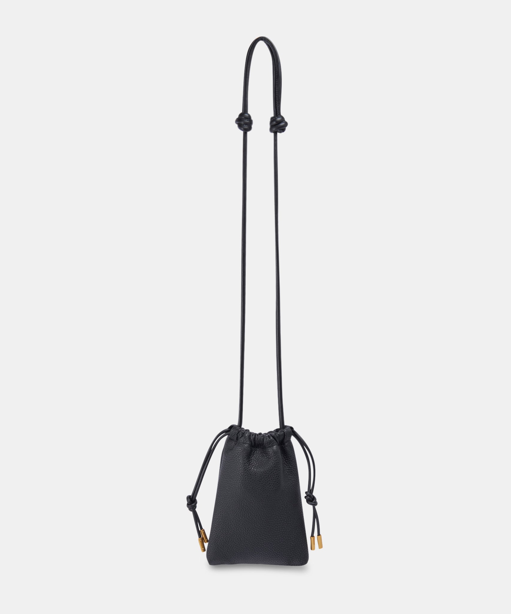 EVIE PHONE POUCH BLACK LEATHER