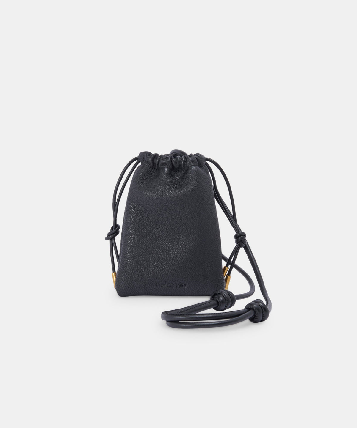 EVIE PHONE POUCH BLACK LEATHER