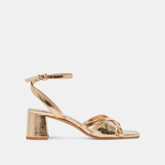 BLAKLY HEELS GOLD DISTRESSED LEATHER - re:vita