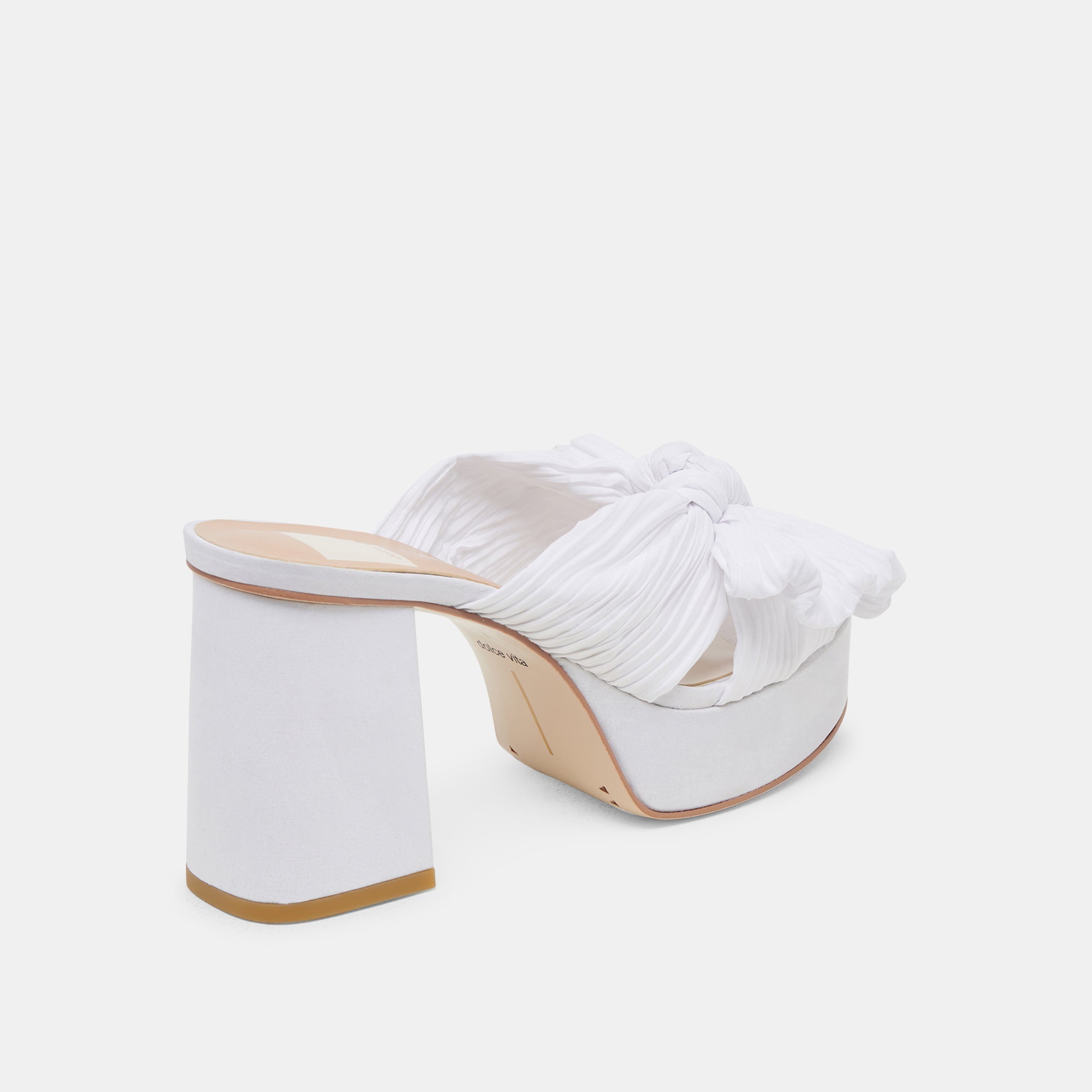 BLARE HEELS WHITE SATIN - re:vita