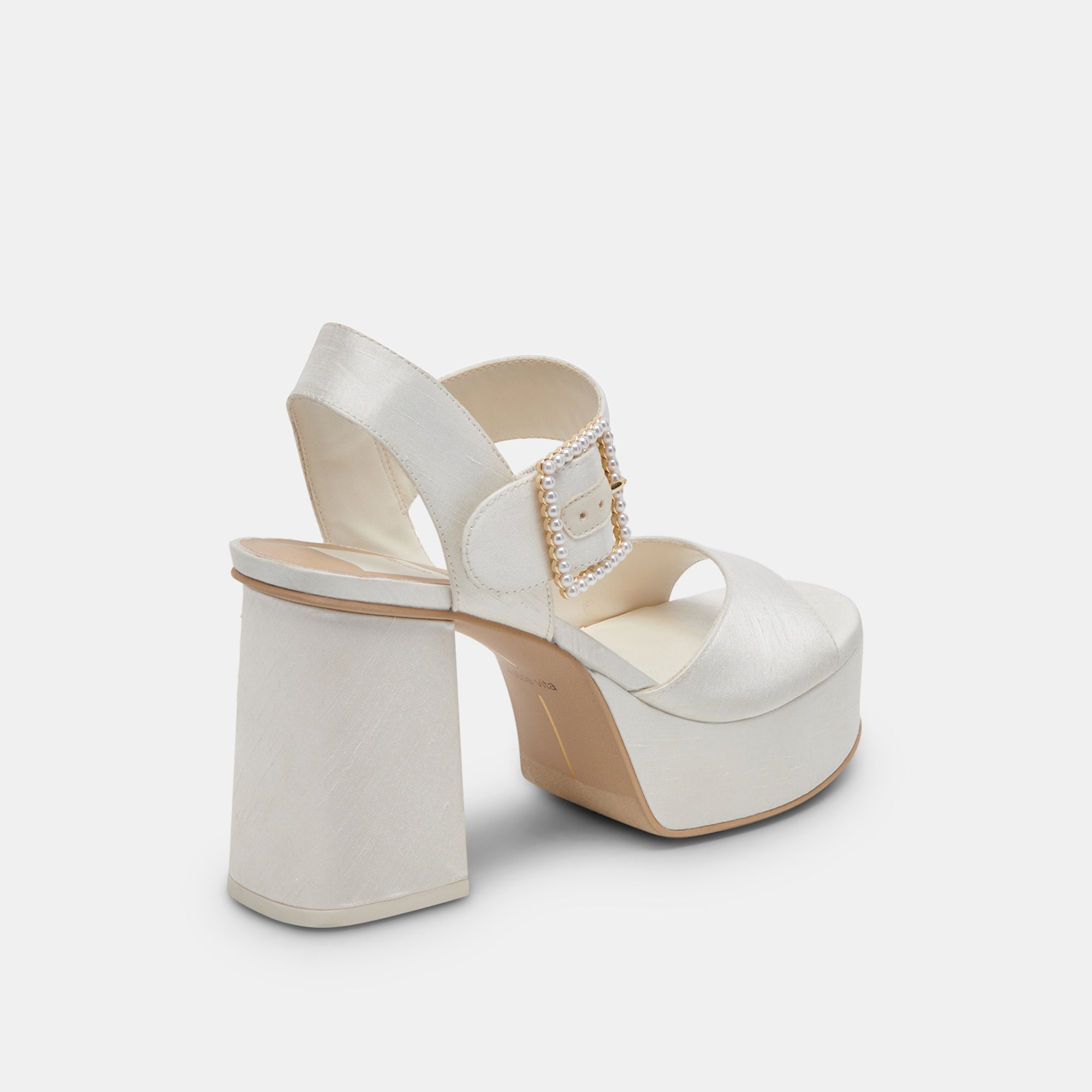 BOBBY PEARL HEELS WHITE PEARLS - re:vita