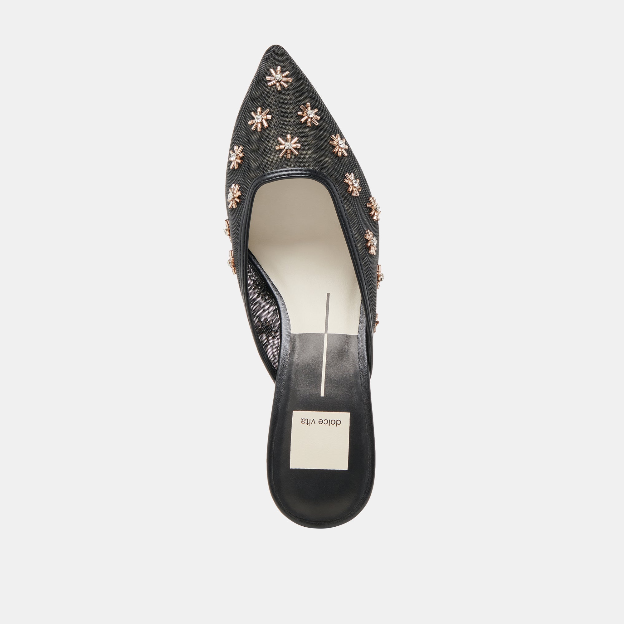 CLARA WIDE HEELS BLACK MESH