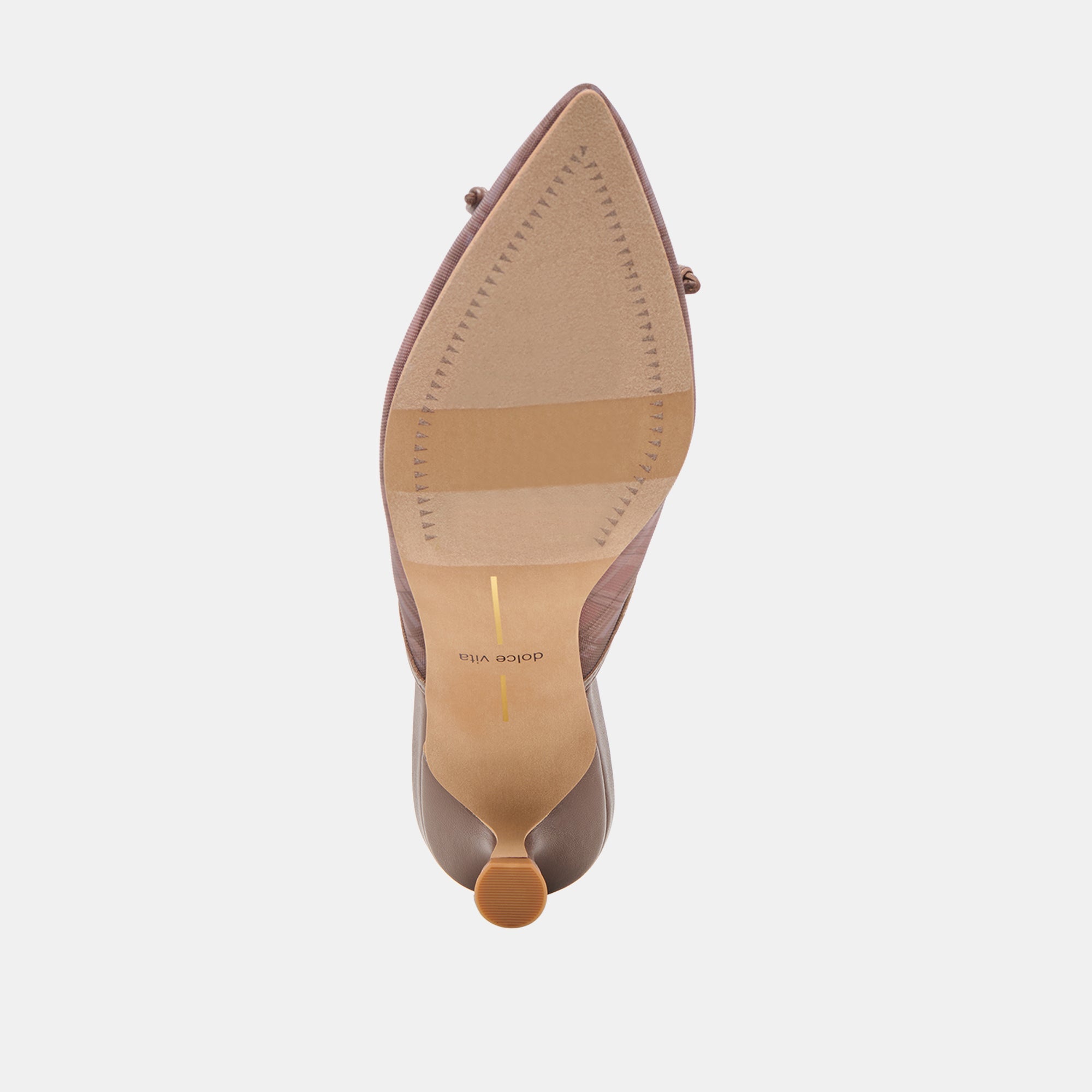 CLEO HEELS COGNAC PLAID MESH