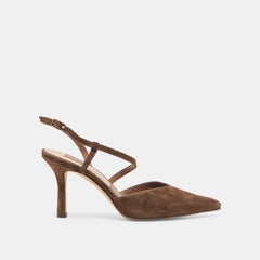 KAMRA HEELS DK BROWN SUEDE