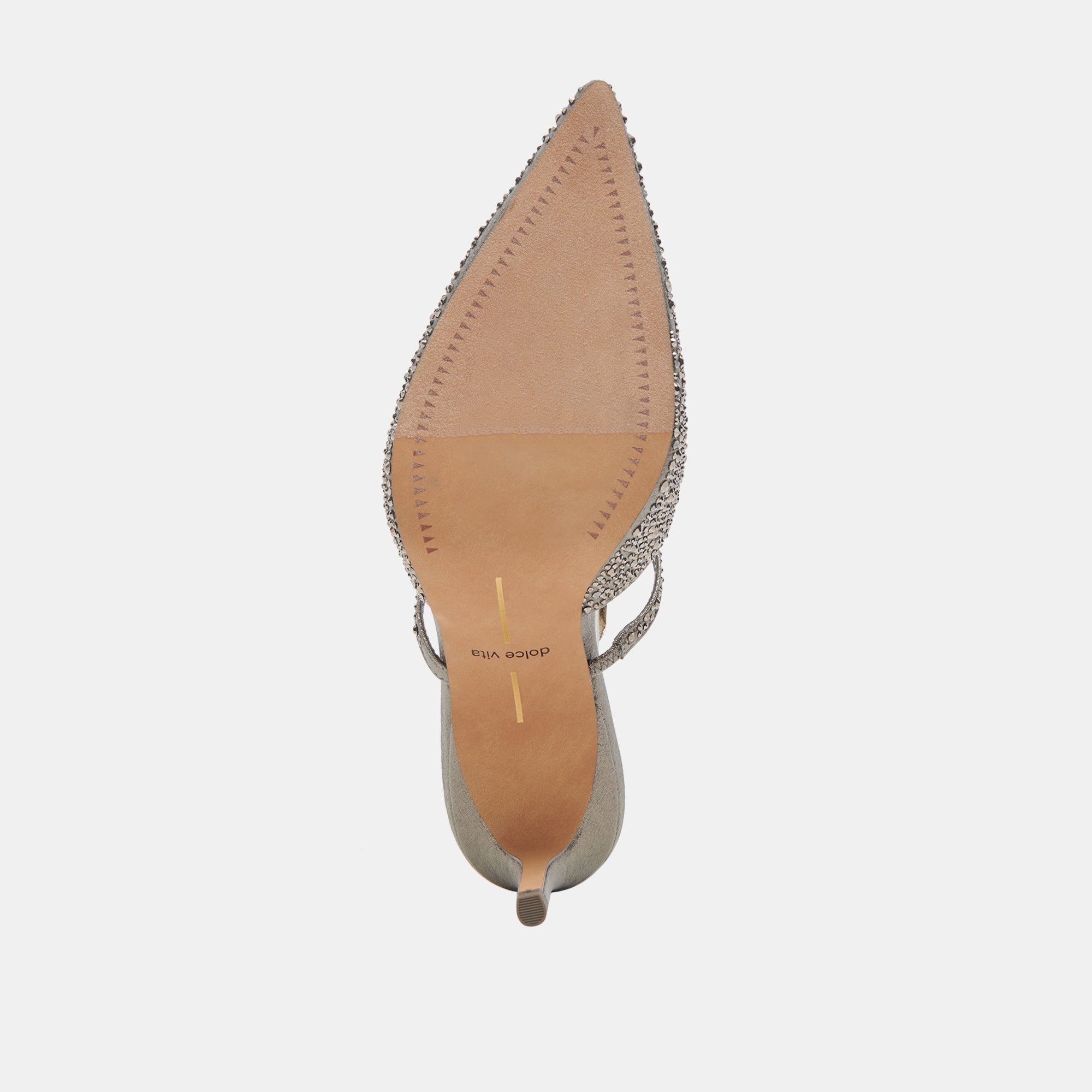 KANIKA CRYSTAL HEELS GUNMETAL FABRIC - re:vita