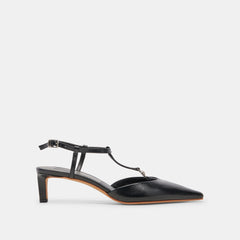 LAVON HEELS BLACK LEATHER - re:vita