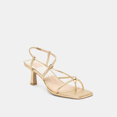 MYLEE HEELS GOLD DISTRESSED LEATHER