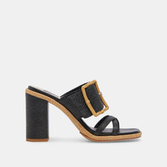 ONNIE HEELS ONYX RAFFIA - re:vita