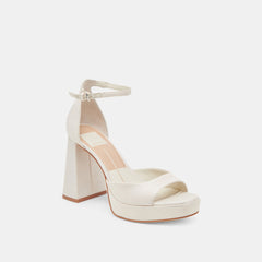 PANDRO HEELS WHITE SATIN - re:vita