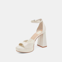 PANDRO HEELS WHITE SATIN - re:vita