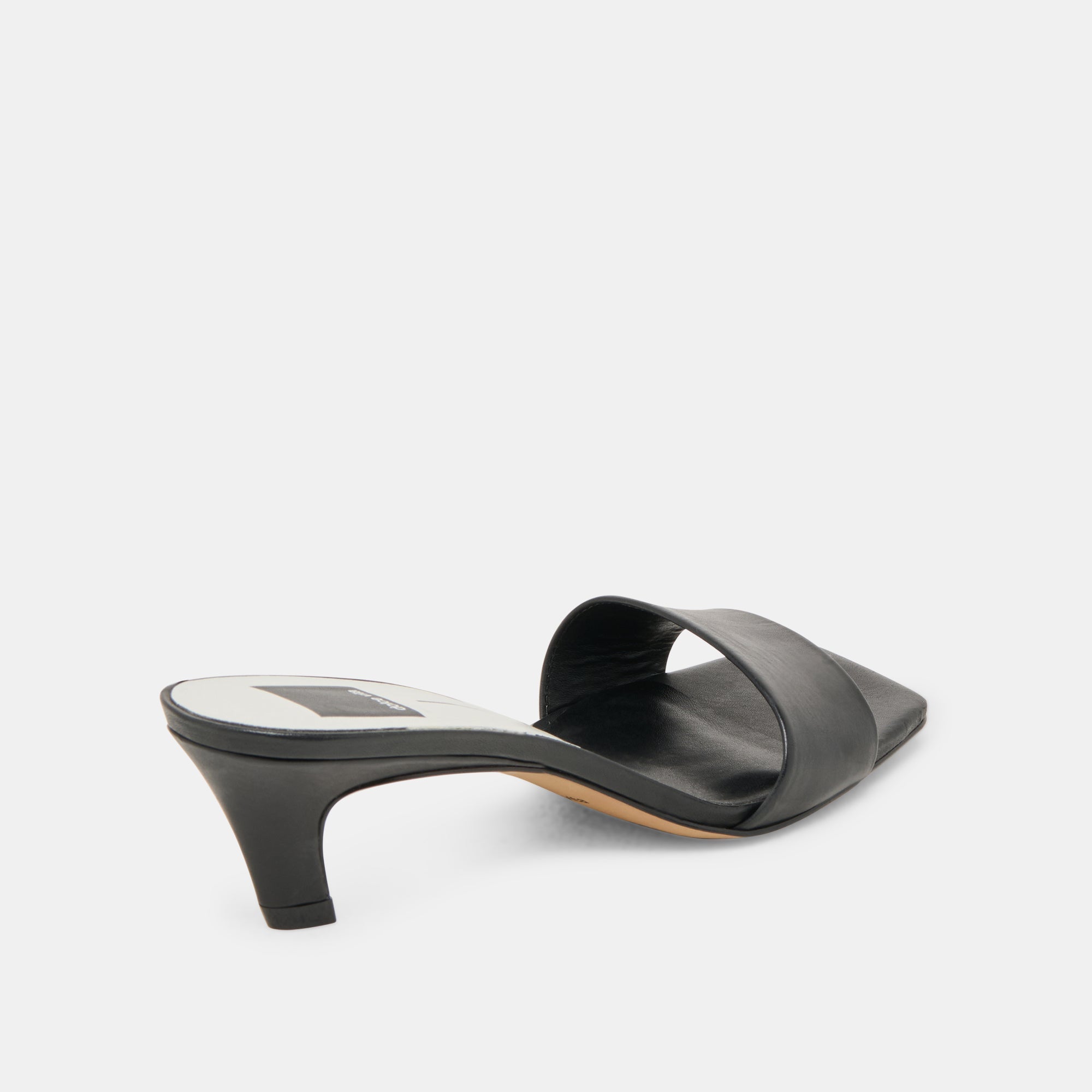 REXA WIDE HEELS BLACK LEATHER
