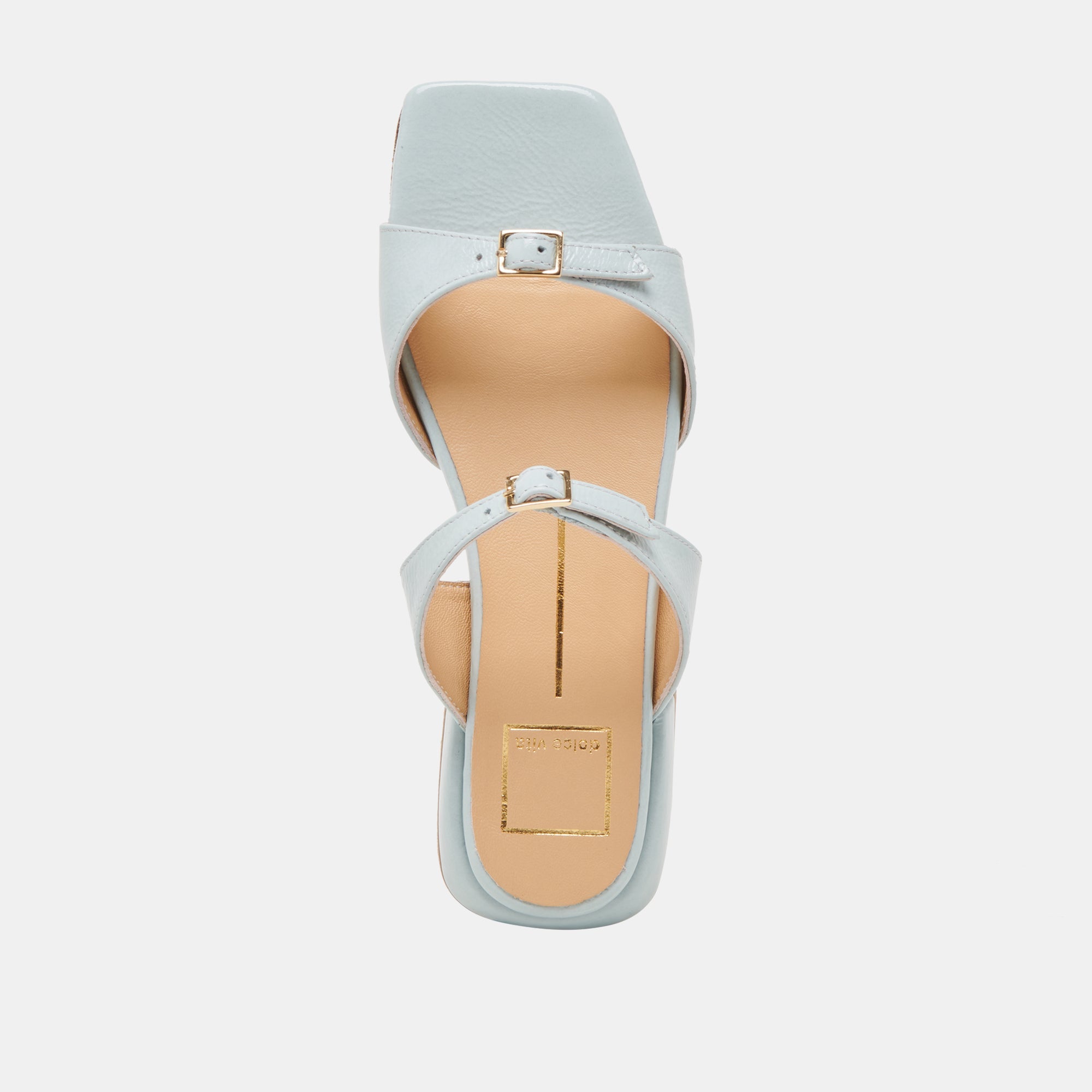 LAVERN SANDALS ICE BLUE CRINKLE PATENT