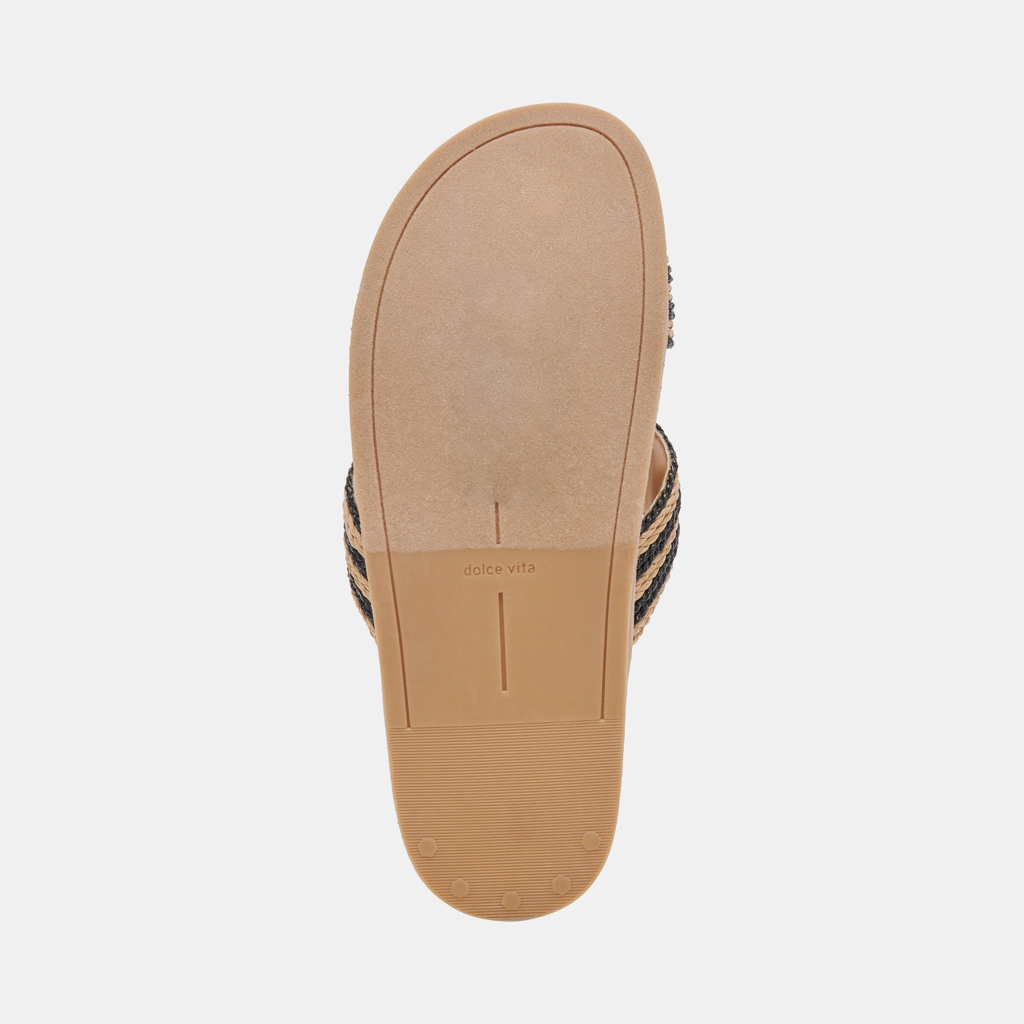 SELDA WIDE SANDALS NATURAL BLACK RAFFIA - re:vita