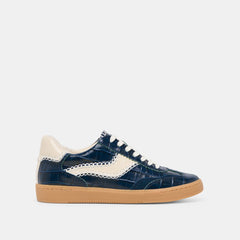 NOTICE STITCH SNEAKERS INK CROCO EMBOSSED LEATHER