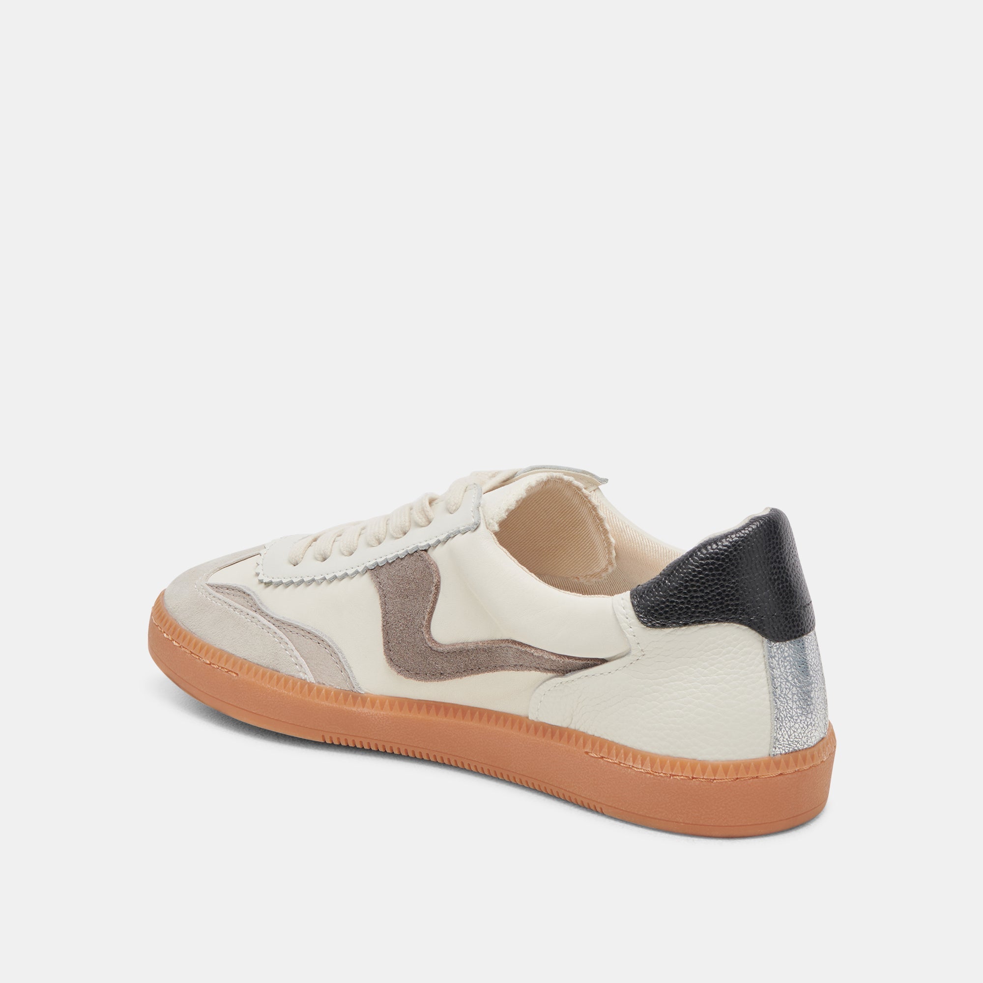 NOTICE WIDE SNEAKERS WHITE GREY LEATHER - re:vita