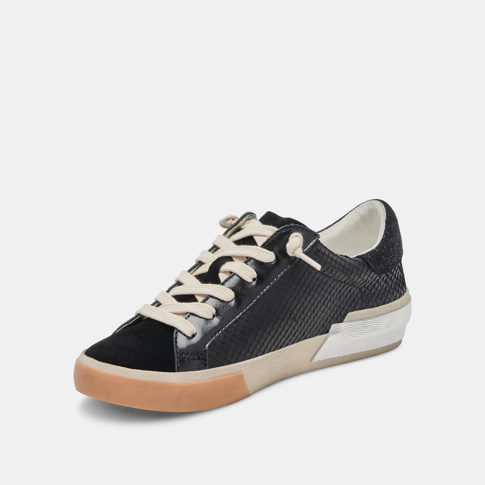 ZINA SNEAKERS ONYX EMBOSSED LEATHER - re:vita