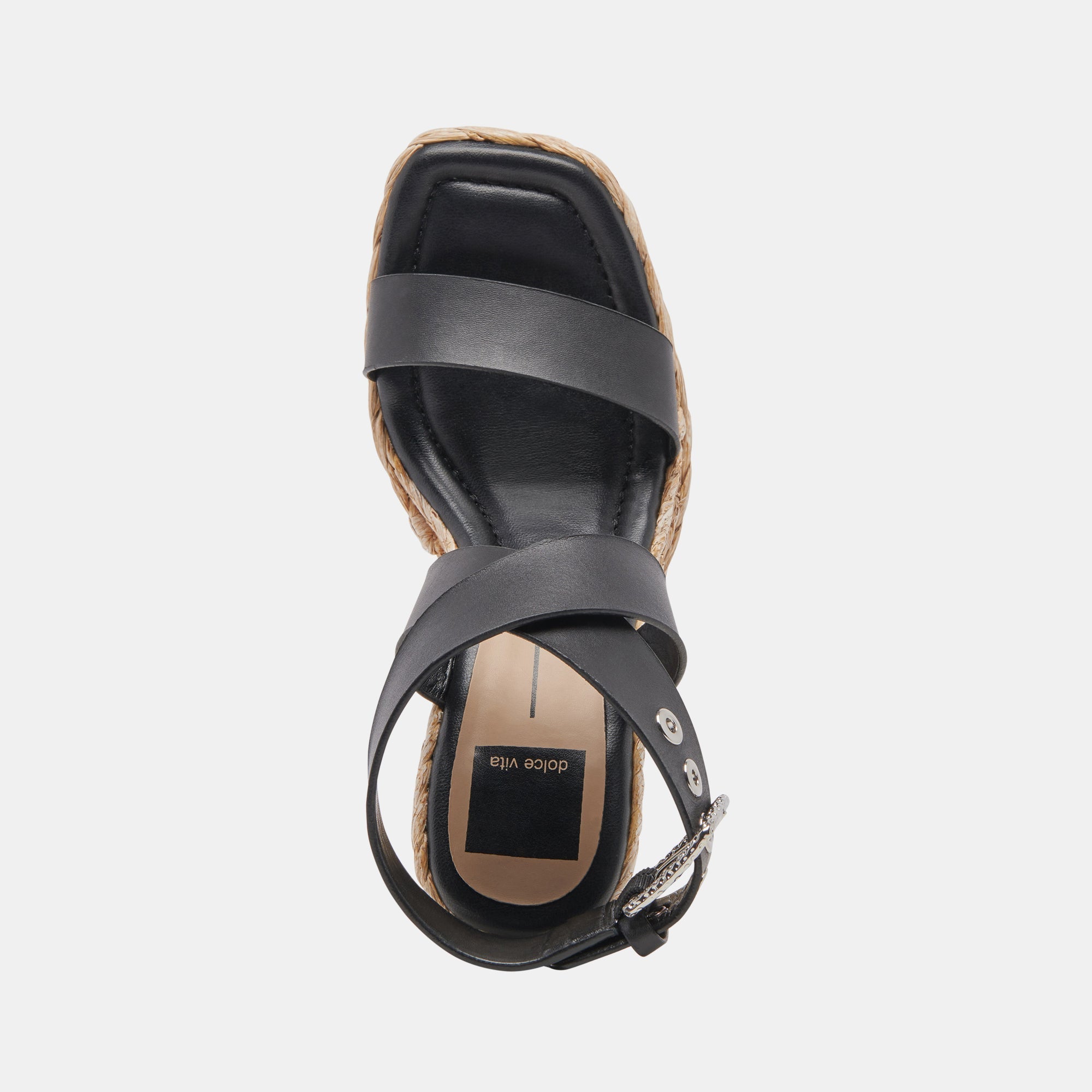 ALDONA WEDGES BLACK LEATHER - re:vita