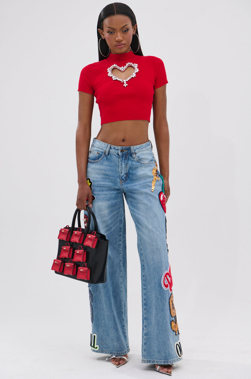 HEART YOU TEE IN RED