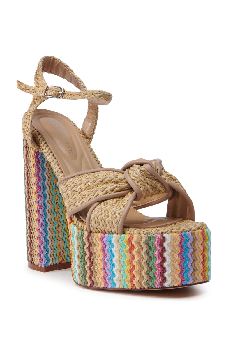 AZALEA WANG FLAVIA MULTI RAFFIA PLATFORM SANDAL